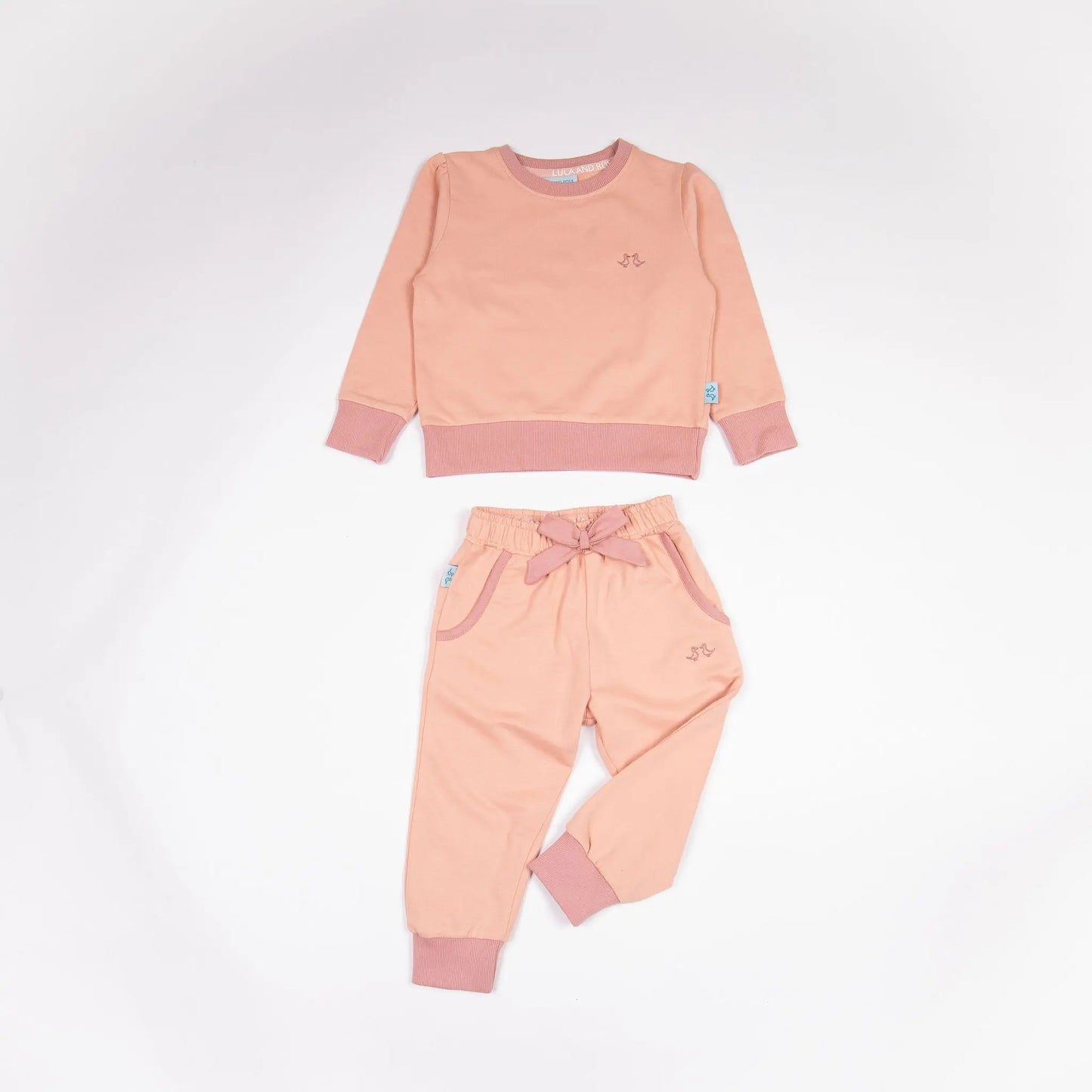 Girls Pink Jersey Lounge Set Luca and Rosa