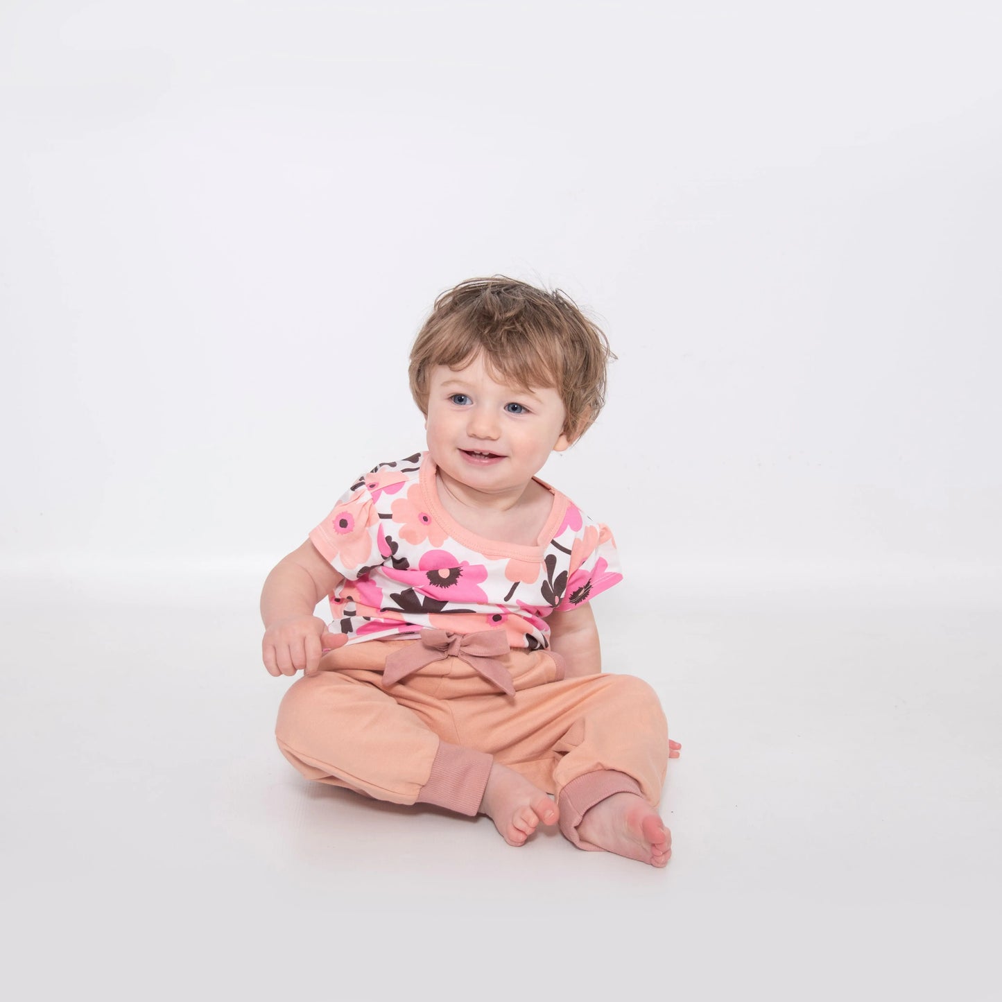 Girls Pink Jersey Lounge Tee Luca and Rosa