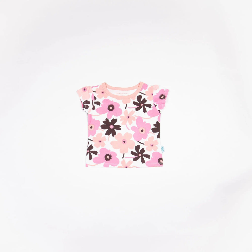 Girls Pink Jersey Lounge Tee Luca and Rosa