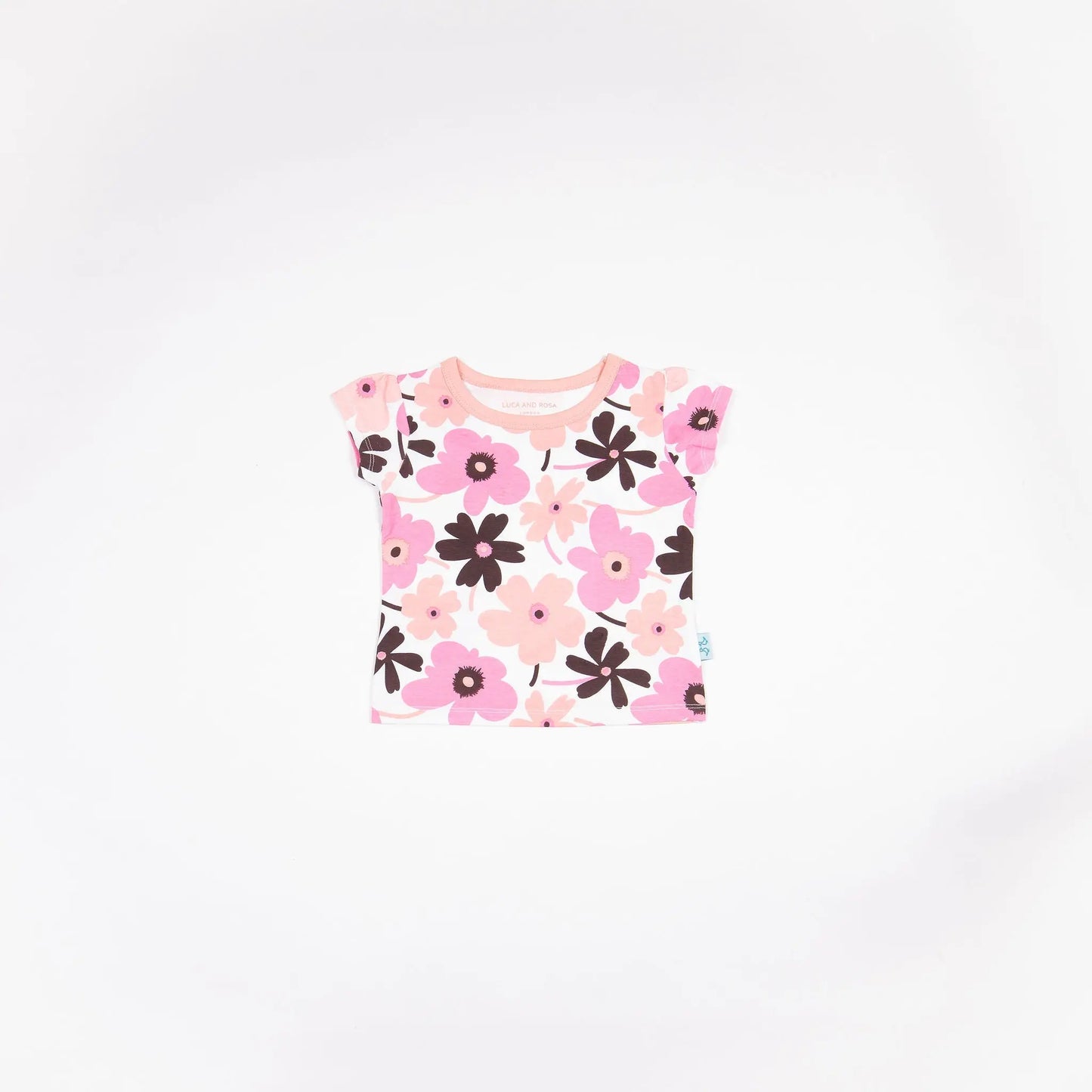 Girls Pink Jersey Lounge Tee Luca and Rosa