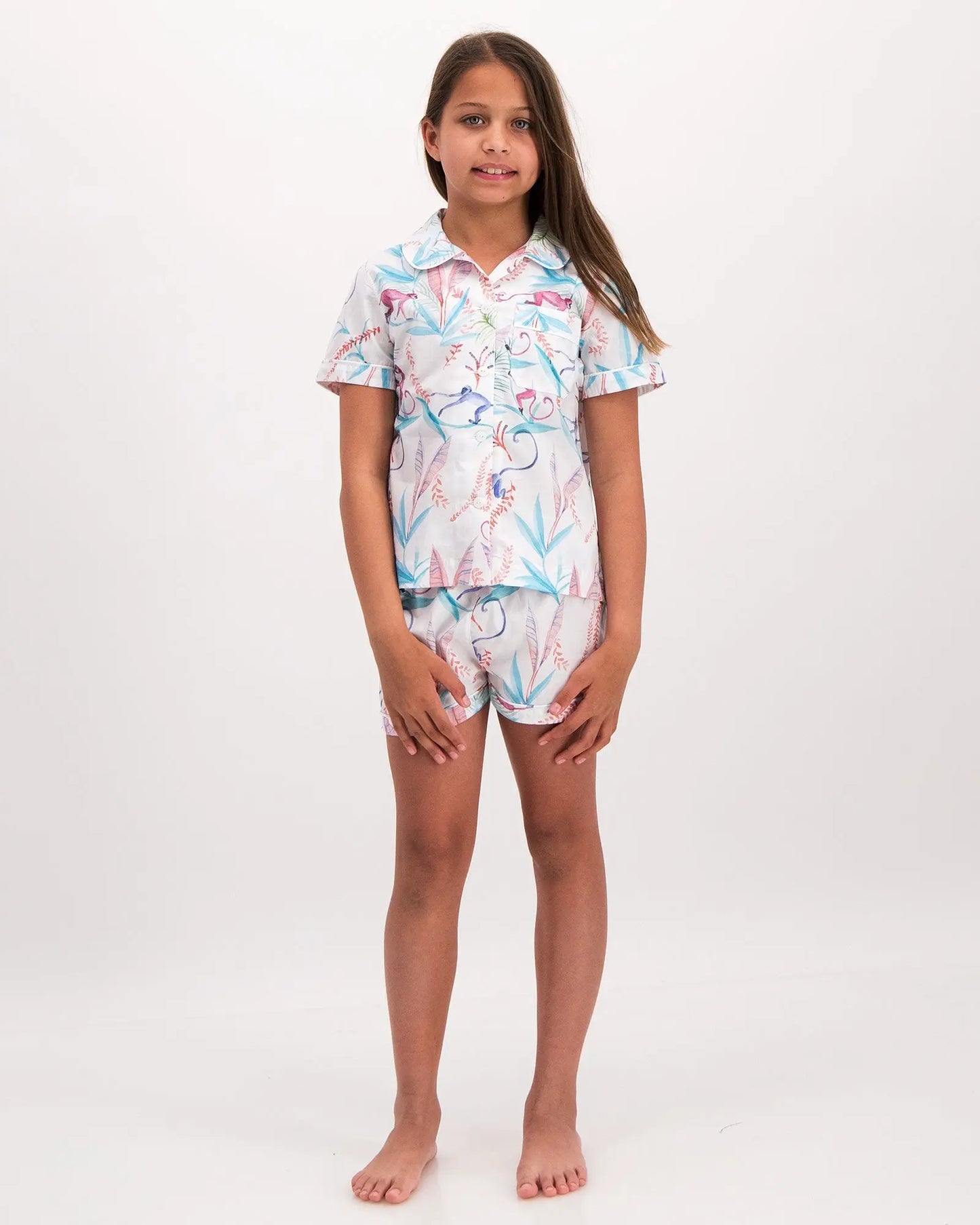 Girls Short Pyjamas - Monkeys Woodstock Laundry
