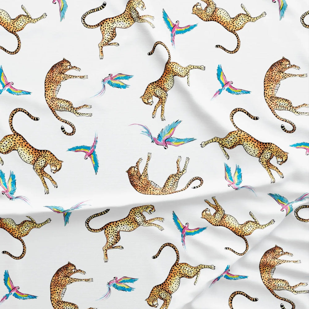 Girls Short Pyjamas - Playing Cheetahs Woodstock Laundry