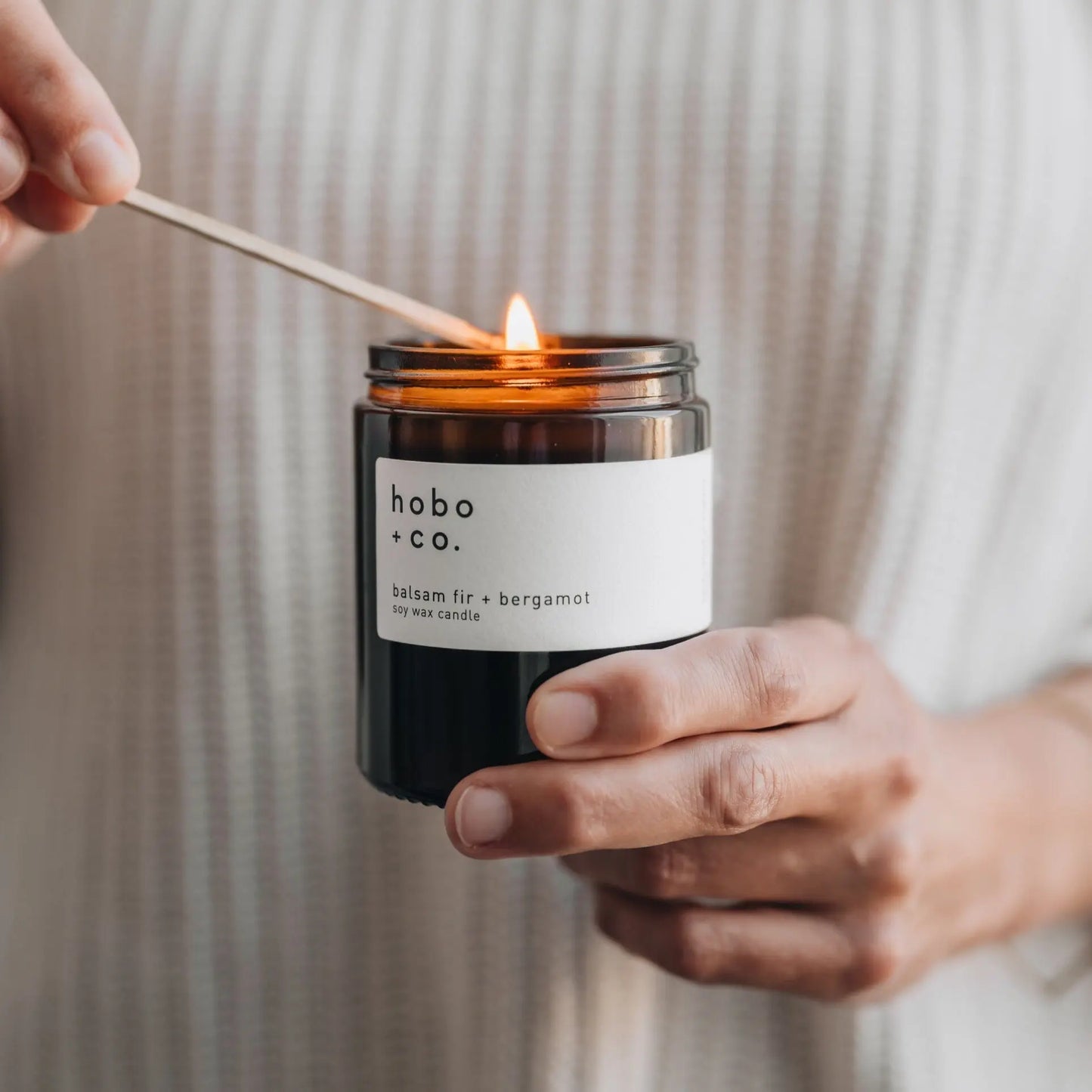 Glass Jar Balsam Fir and Bergamot Candle hobo + co.