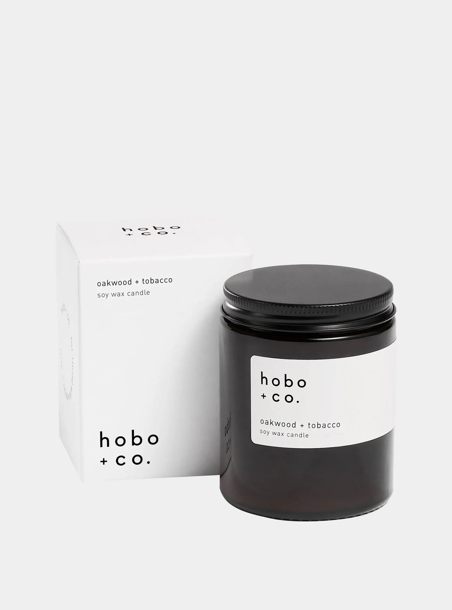 Glass Jar Oakwood and Tobacco Candle hobo + co.