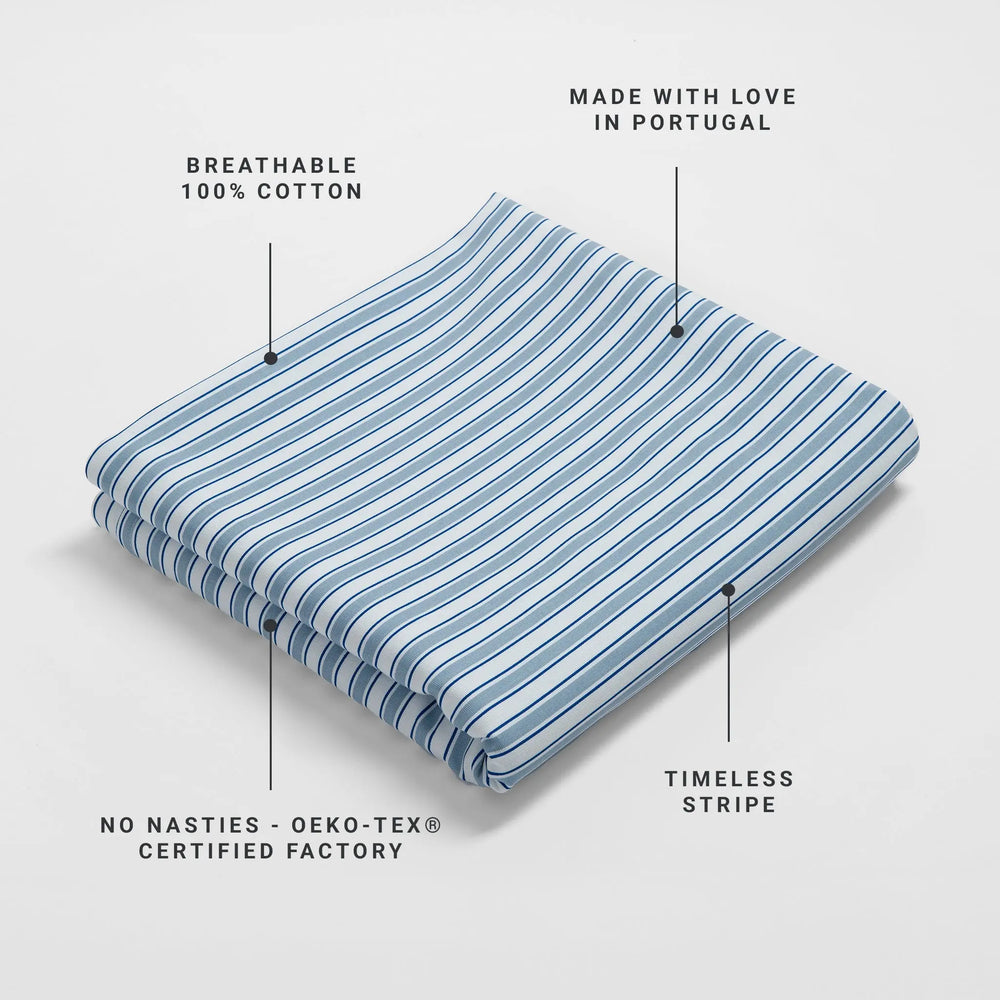 Glassette Teddy Stripe 100% Cotton Flat Sheet The Secret Linen Store