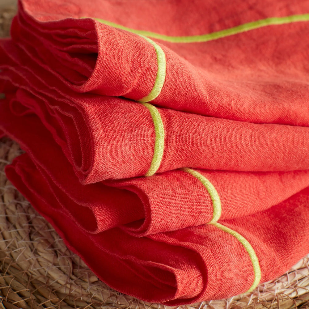 Glassette Tomato 100% Linen Napkins The Secret Linen Store