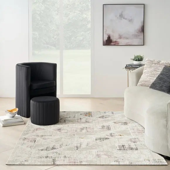 Glitz Geometric Velvet Rug Dunelm