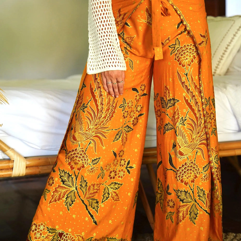 Gold Batik Wrap Around Trousers SUKARA