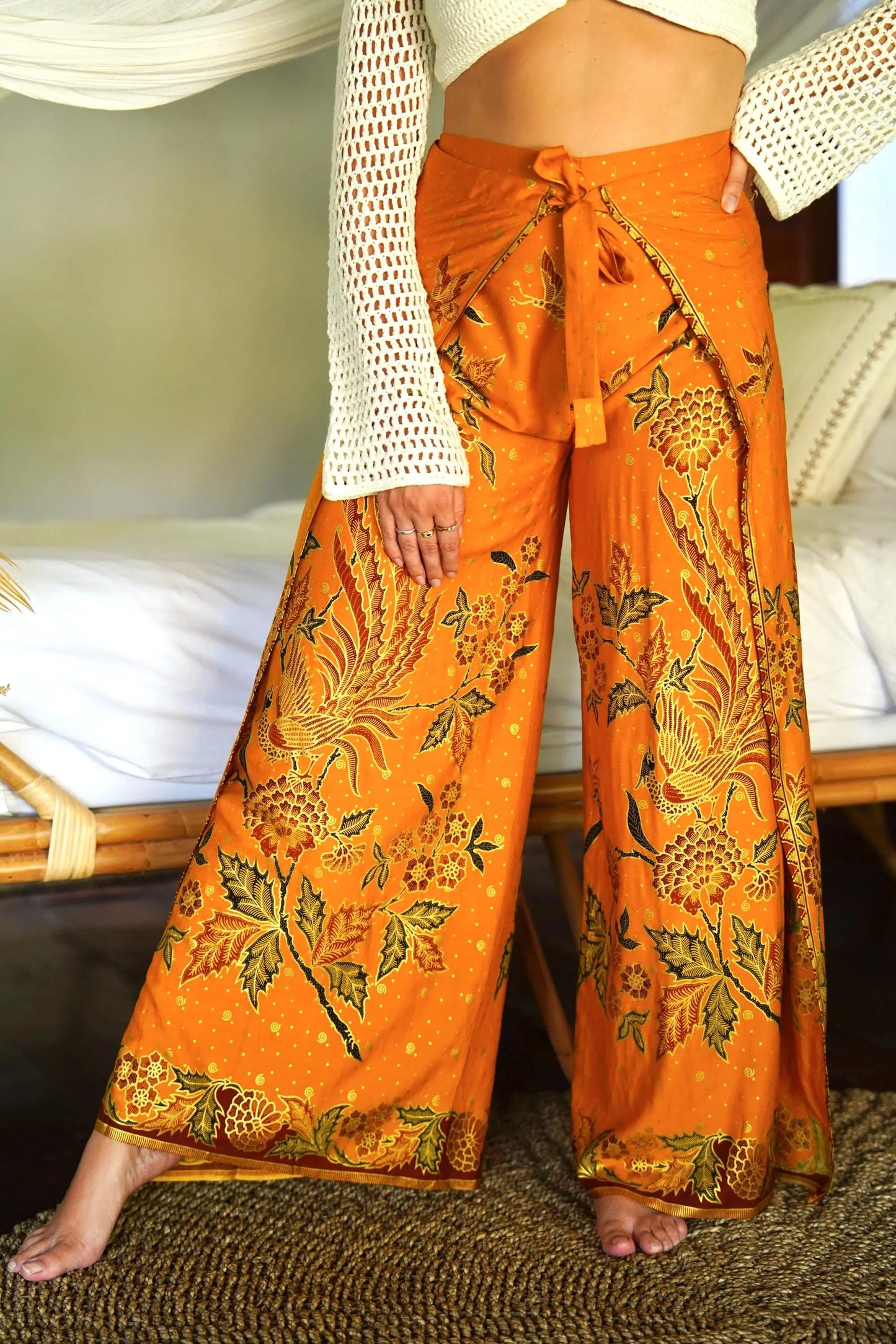 Gold Batik Wrap Around Trousers SUKARA