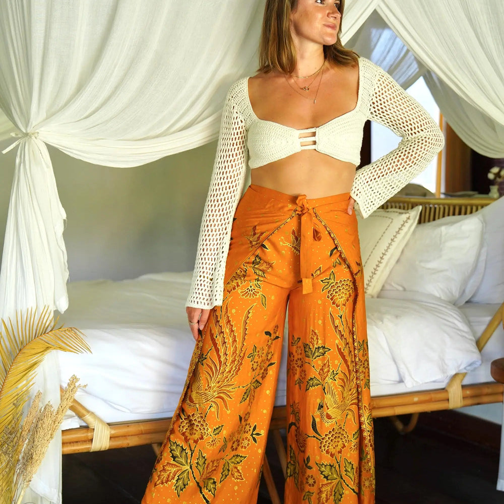 Gold Batik Wrap Around Trousers SUKARA