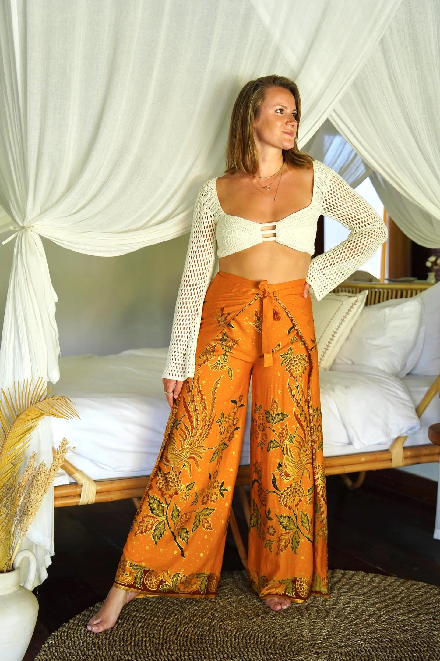 Gold Batik Wrap Around Trousers SUKARA