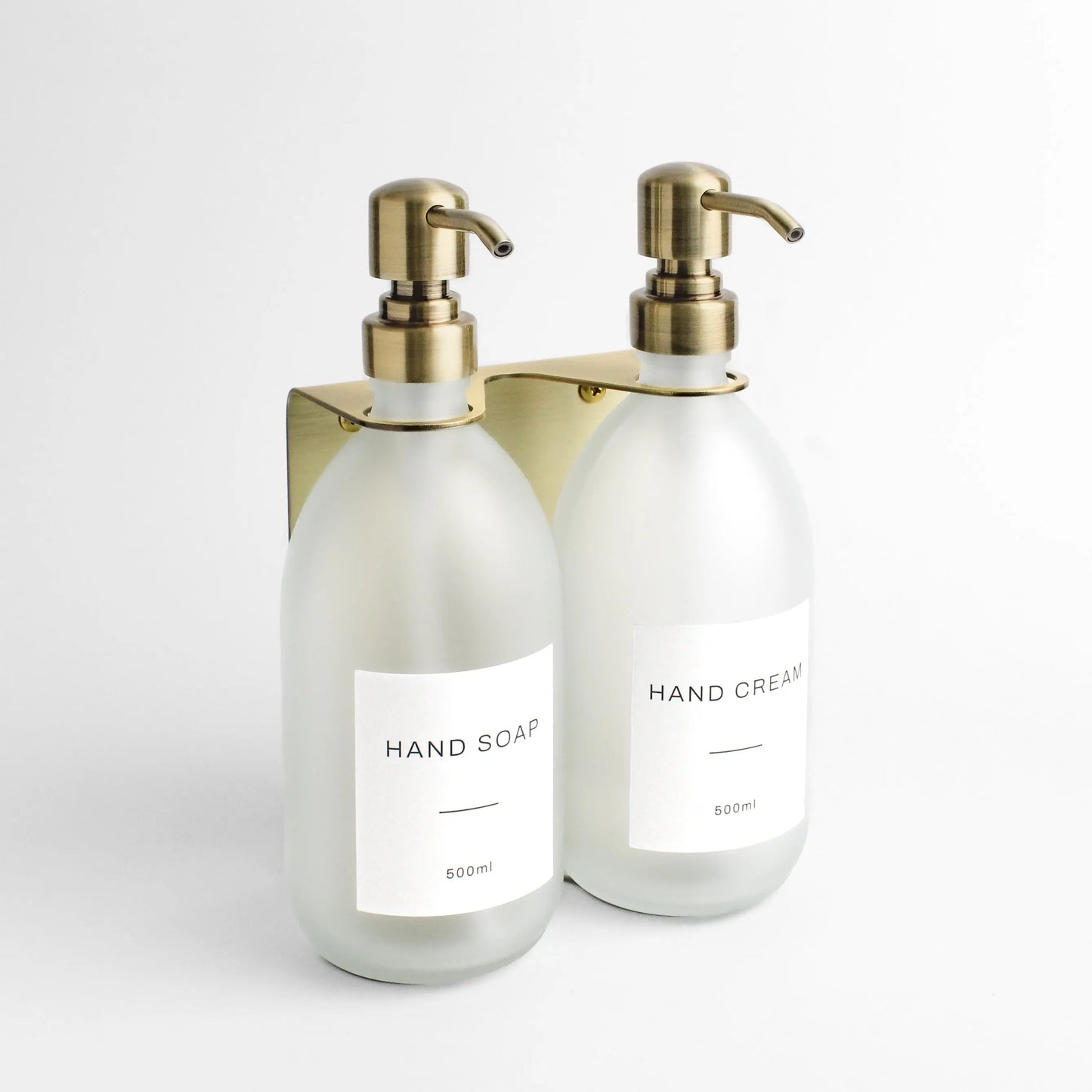 Gold Wall Bracket & Frosted White Glass Dispenser Set Namie Home