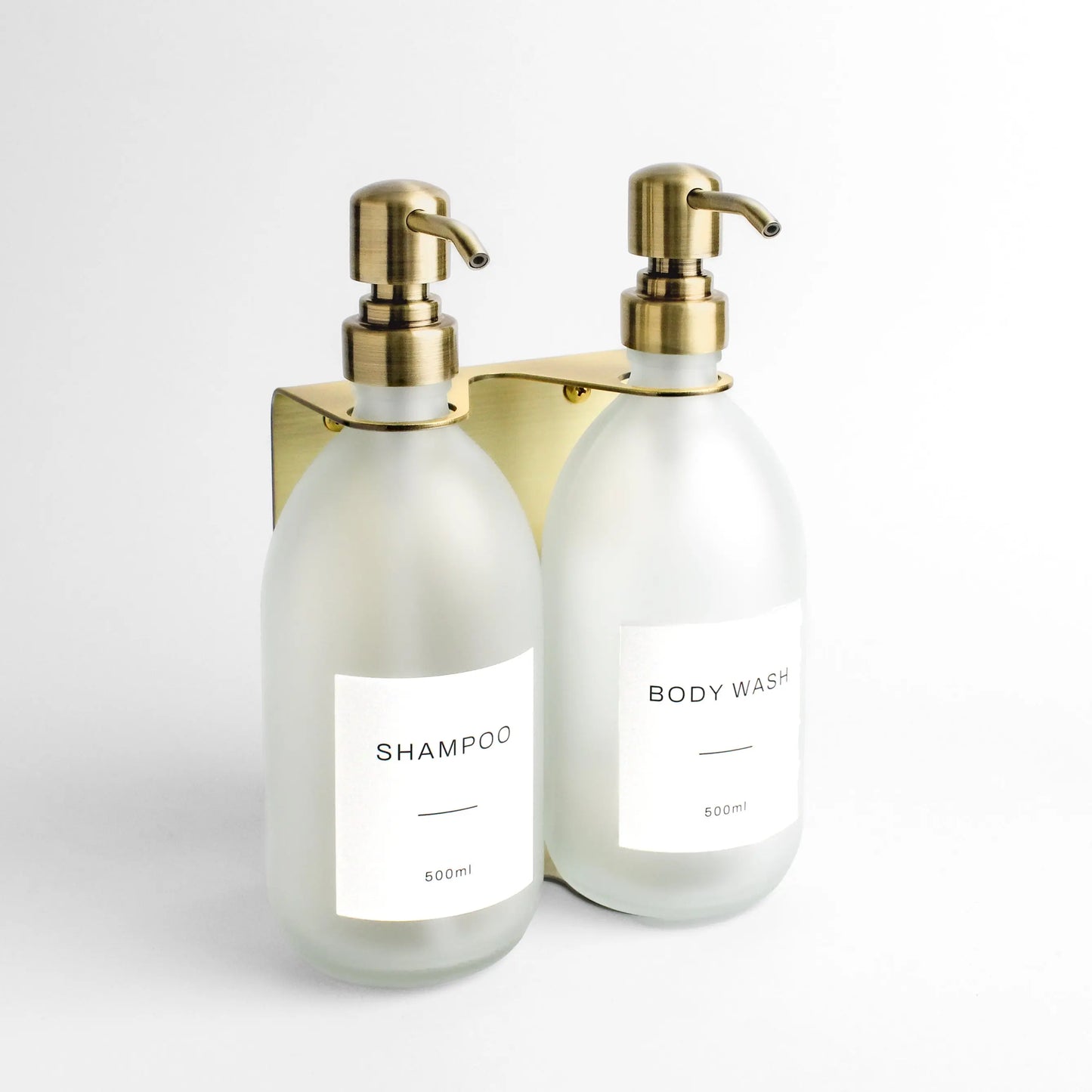 Gold Wall Bracket & Frosted White Glass Dispenser Set Namie Home