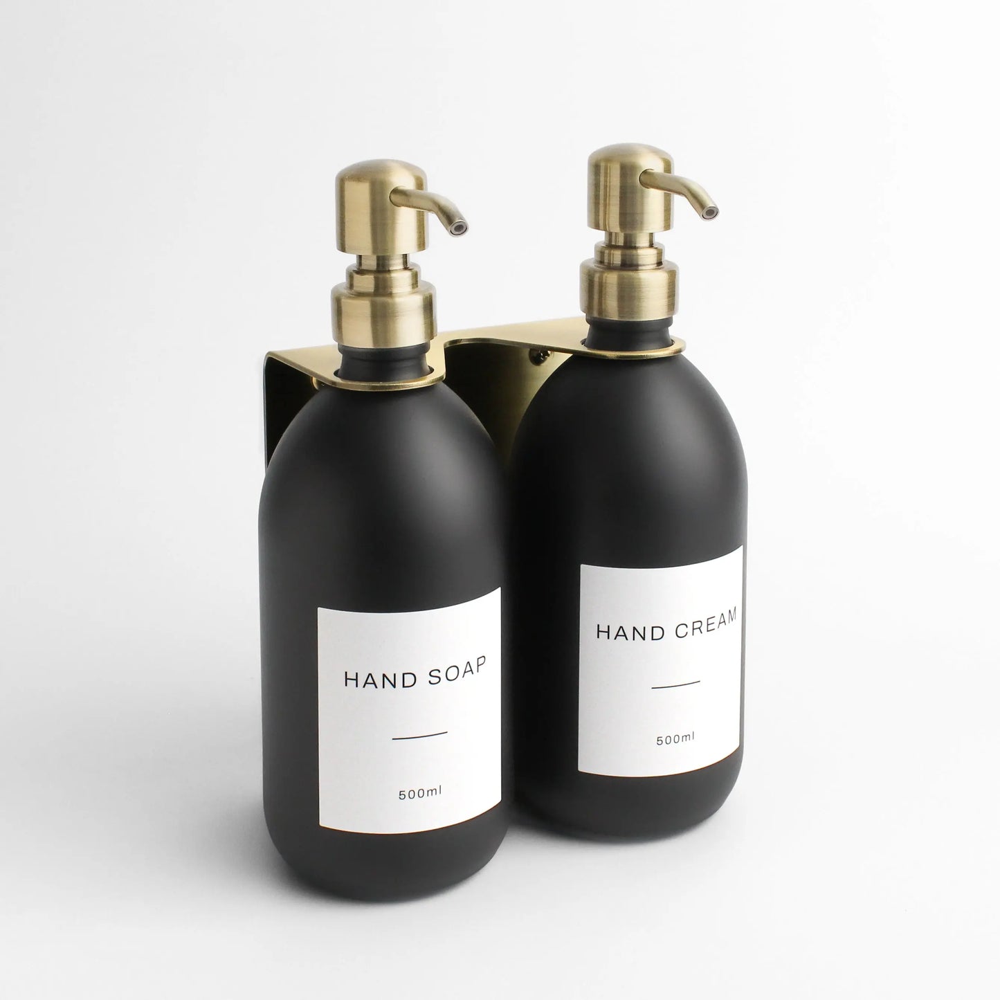 Gold Wall Bracket & Matte Black Dispenser Set Namie Home