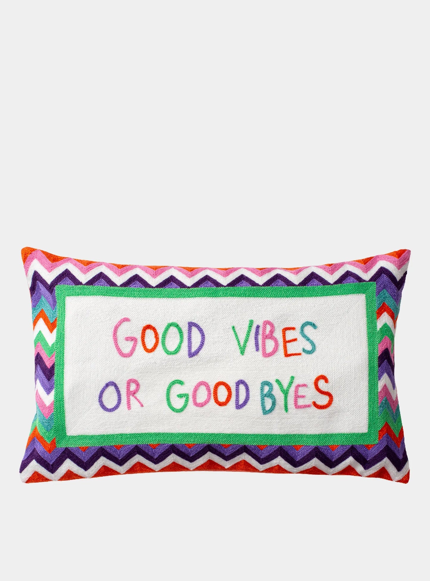 Good Vibes or Good Byes Needlepoint Pillow The Pillow Drop