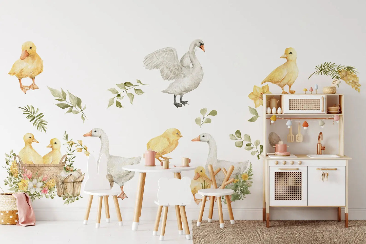 Goose Wall Decals | Watercolor Geese Wall Stickers | Farm Animals Decals | Kids Room Decor ClickWalls