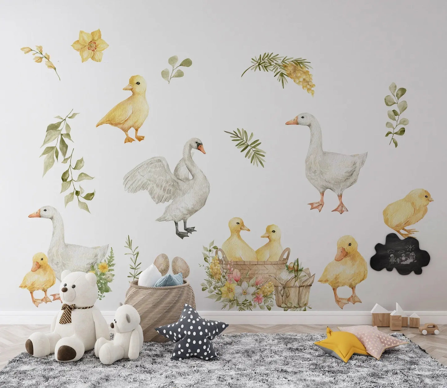 Goose Wall Decals | Watercolor Geese Wall Stickers | Farm Animals Decals | Kids Room Decor ClickWalls