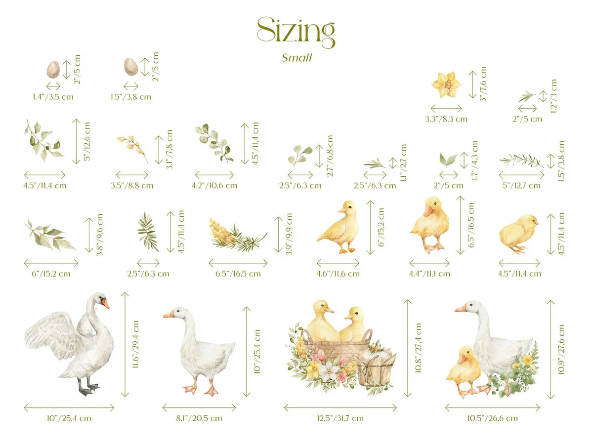 Goose Wall Decals | Watercolor Geese Wall Stickers | Farm Animals Decals | Kids Room Decor ClickWalls