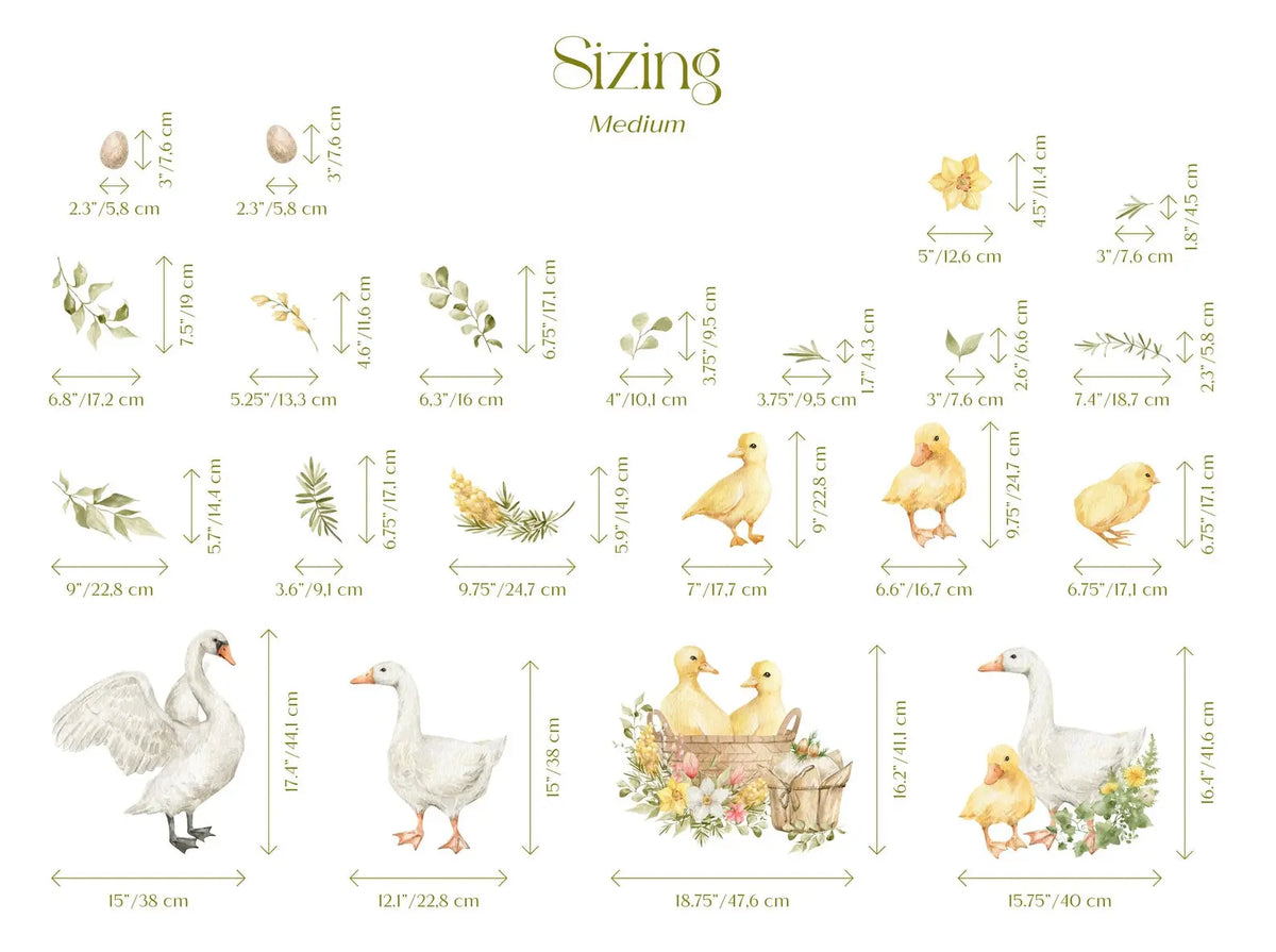 Goose Wall Decals | Watercolor Geese Wall Stickers | Farm Animals Decals | Kids Room Decor ClickWalls