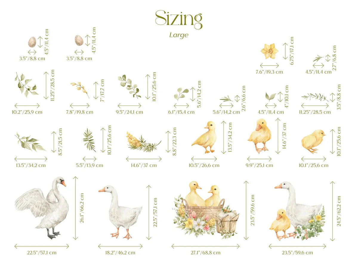 Goose Wall Decals | Watercolor Geese Wall Stickers | Farm Animals Decals | Kids Room Decor ClickWalls