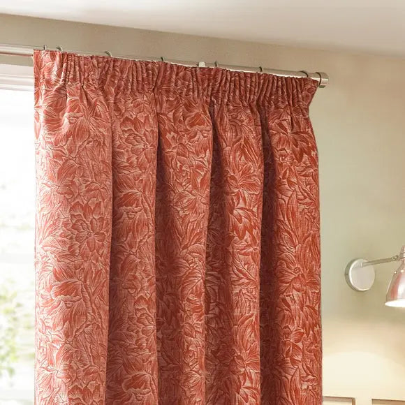 Grantley Brick Pencil Pleat Curtains Dunelm