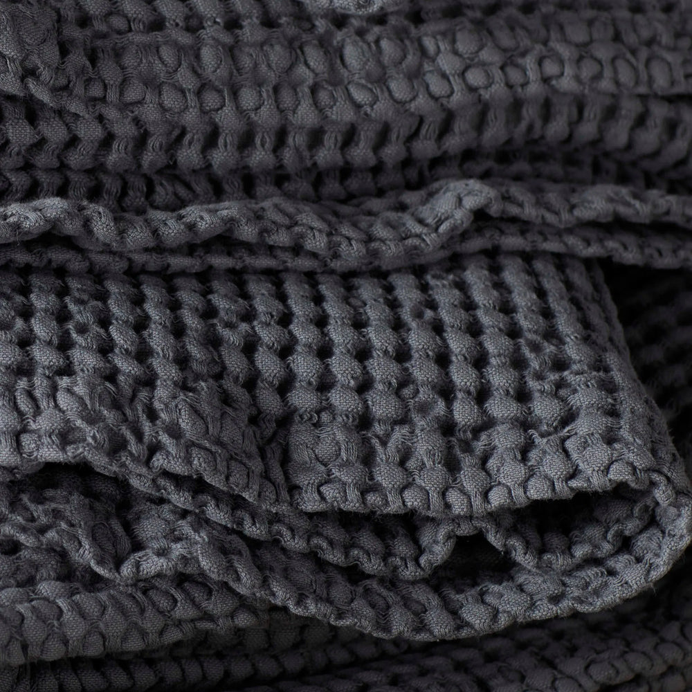 Graphite Grey 100% Cotton Waffle Towels The Secret Linen Store