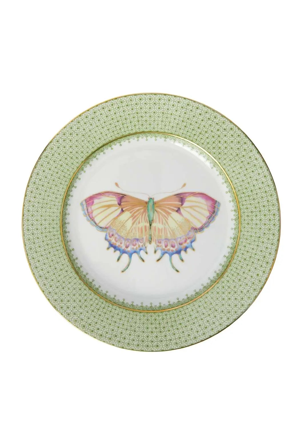 Green Apple Lace Plate Butterfly Side/Pudding Plates  - Set of 4 Casa by Josephine Jenno