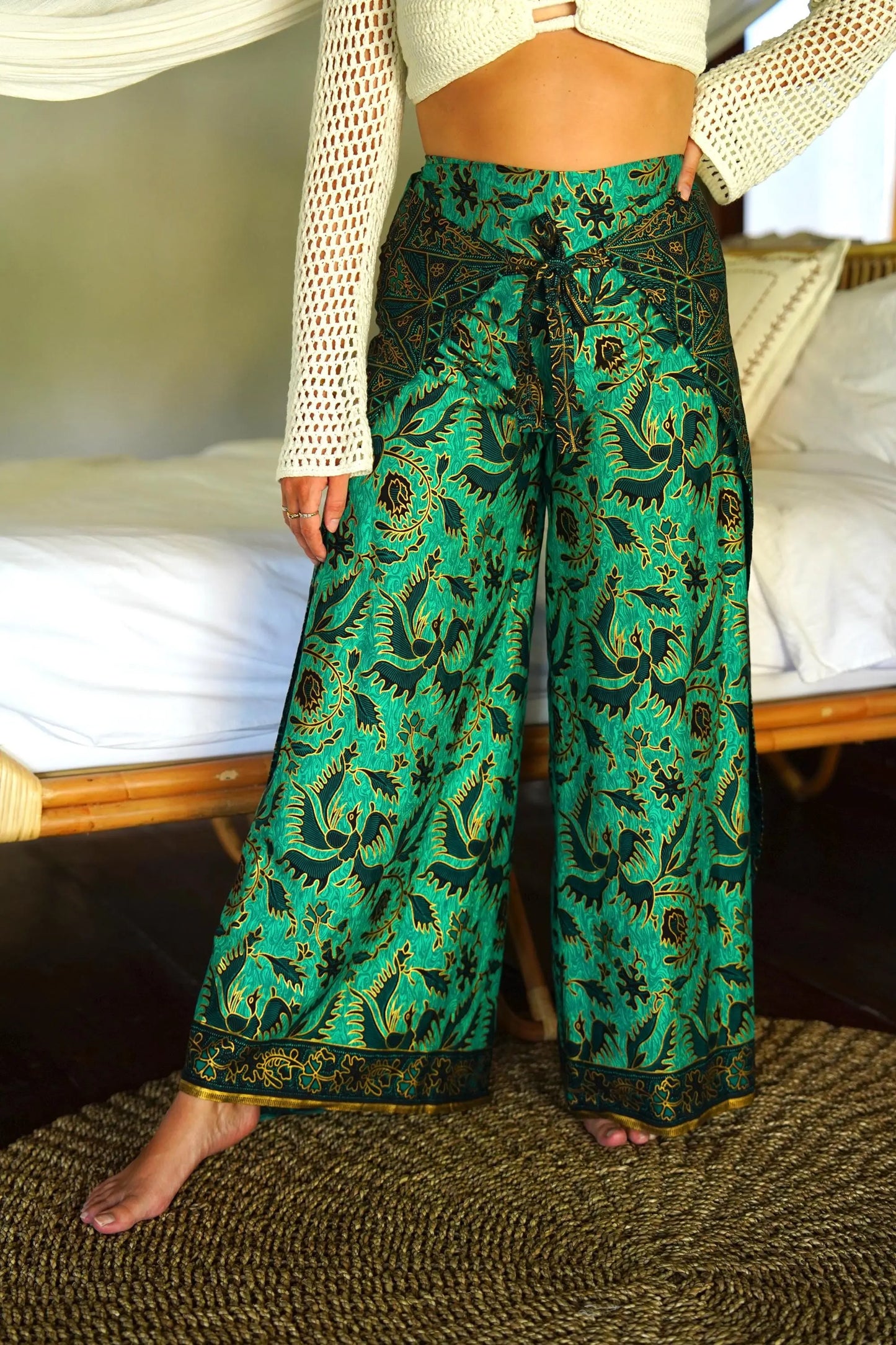 Green Batik Wrap Around Trousers SUKARA