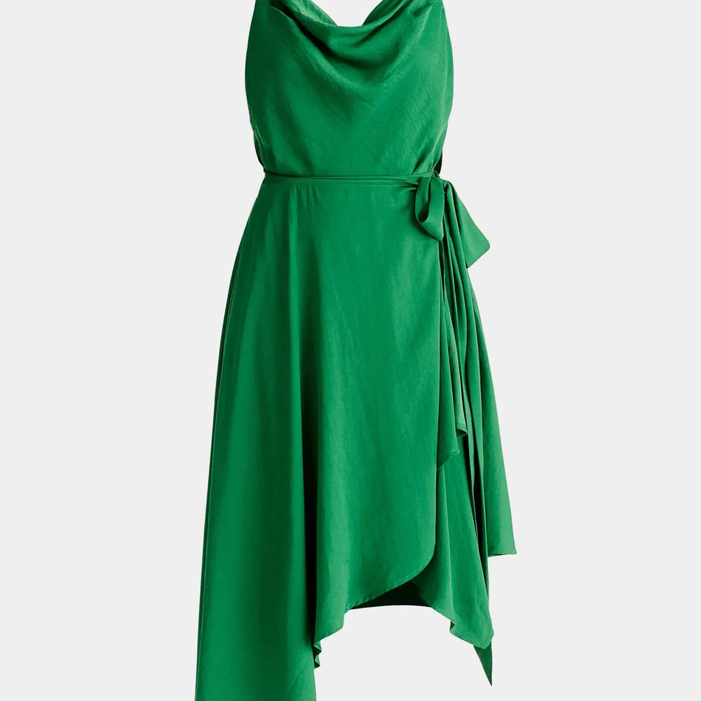 Green Cowl Neck Dress Paisie
