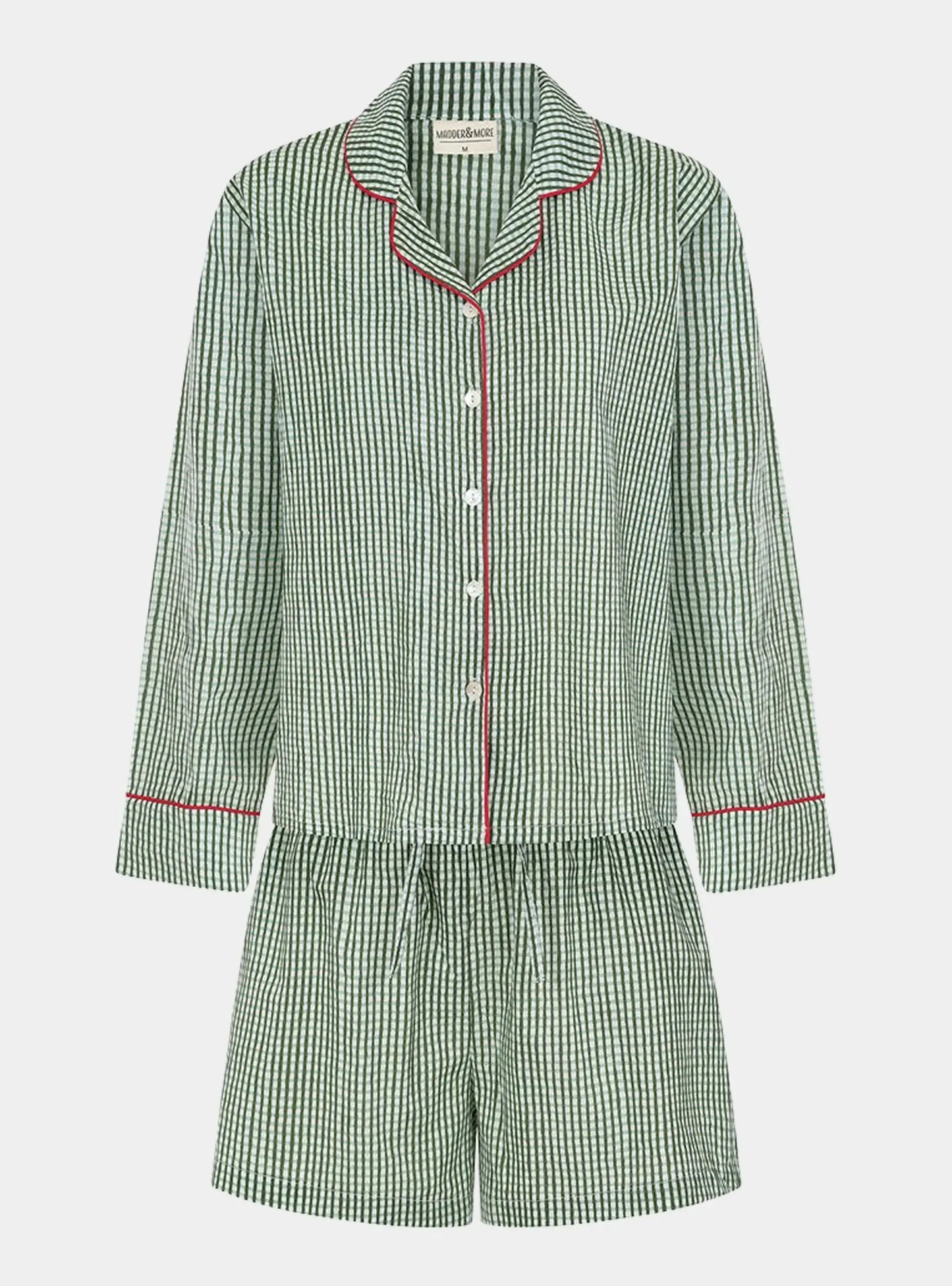 Green Gingham Women's Pyjama Short Set Madder & More