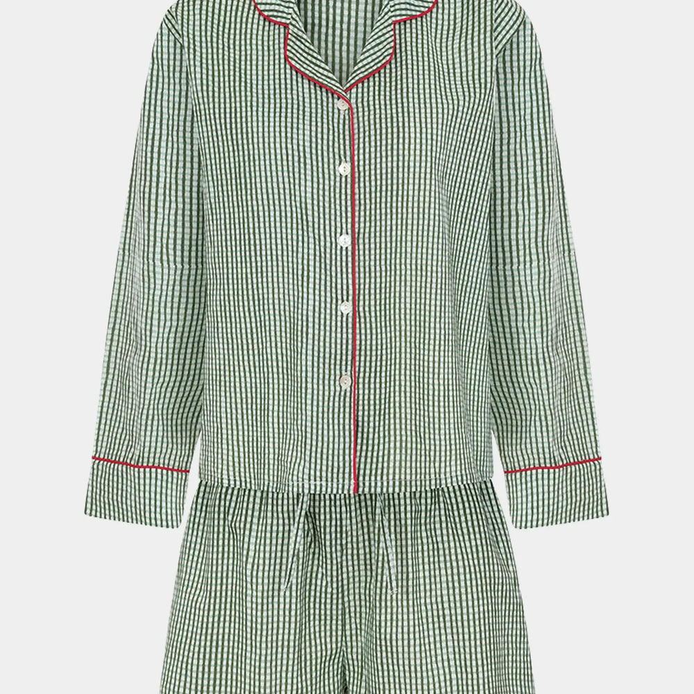 Green Gingham Women's Short Pyjama Set Madder & More