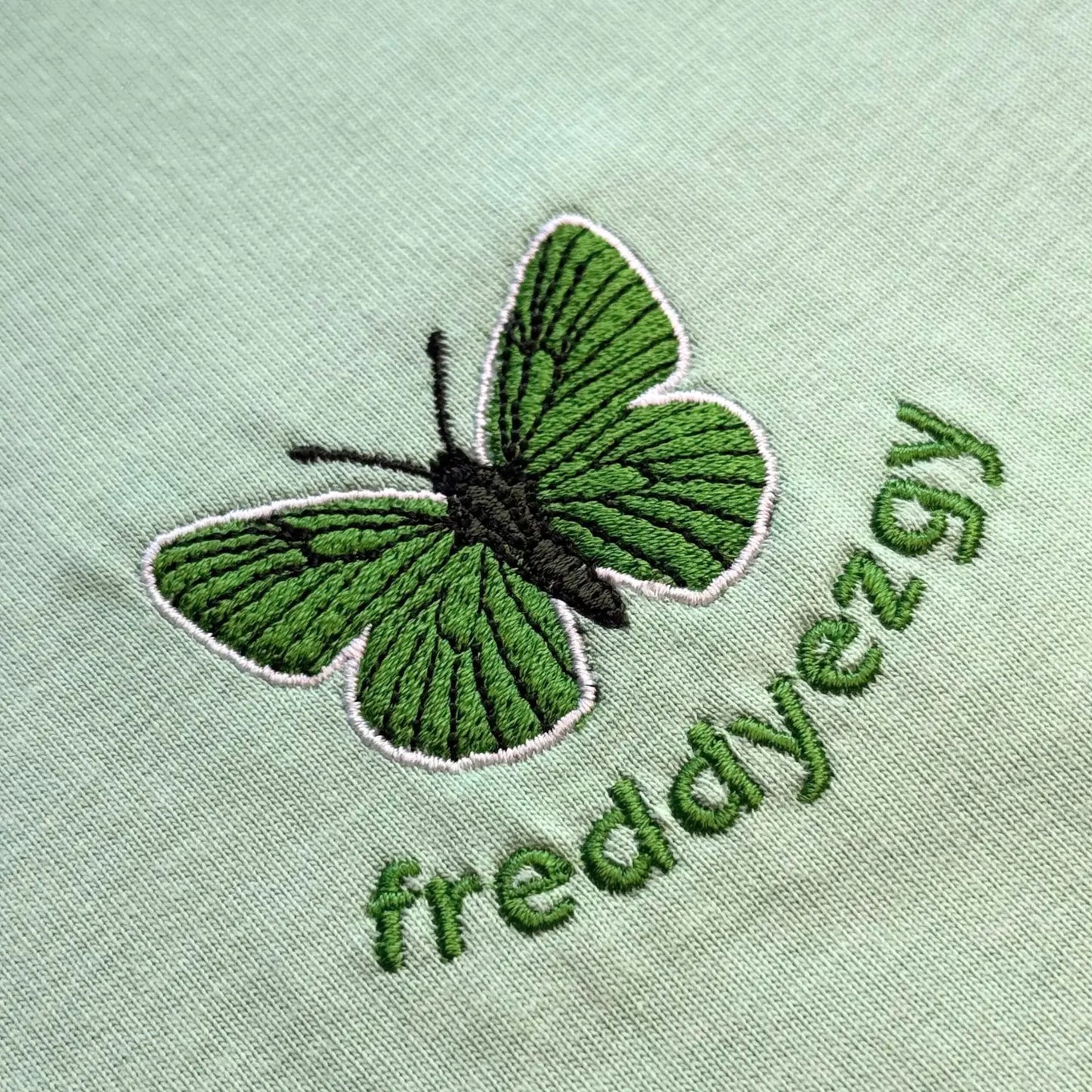 Green Hairstreak Butterfly Cropped Hoodie - Butterfly - Unisex Relaxed Fit Freddyezgy