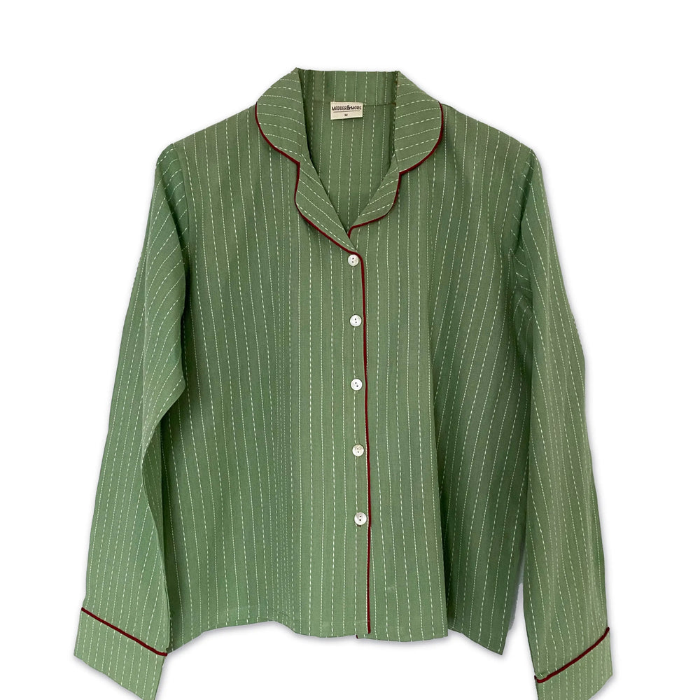 Green Handloom Women's Pyjama Trouser Set Madder & More
