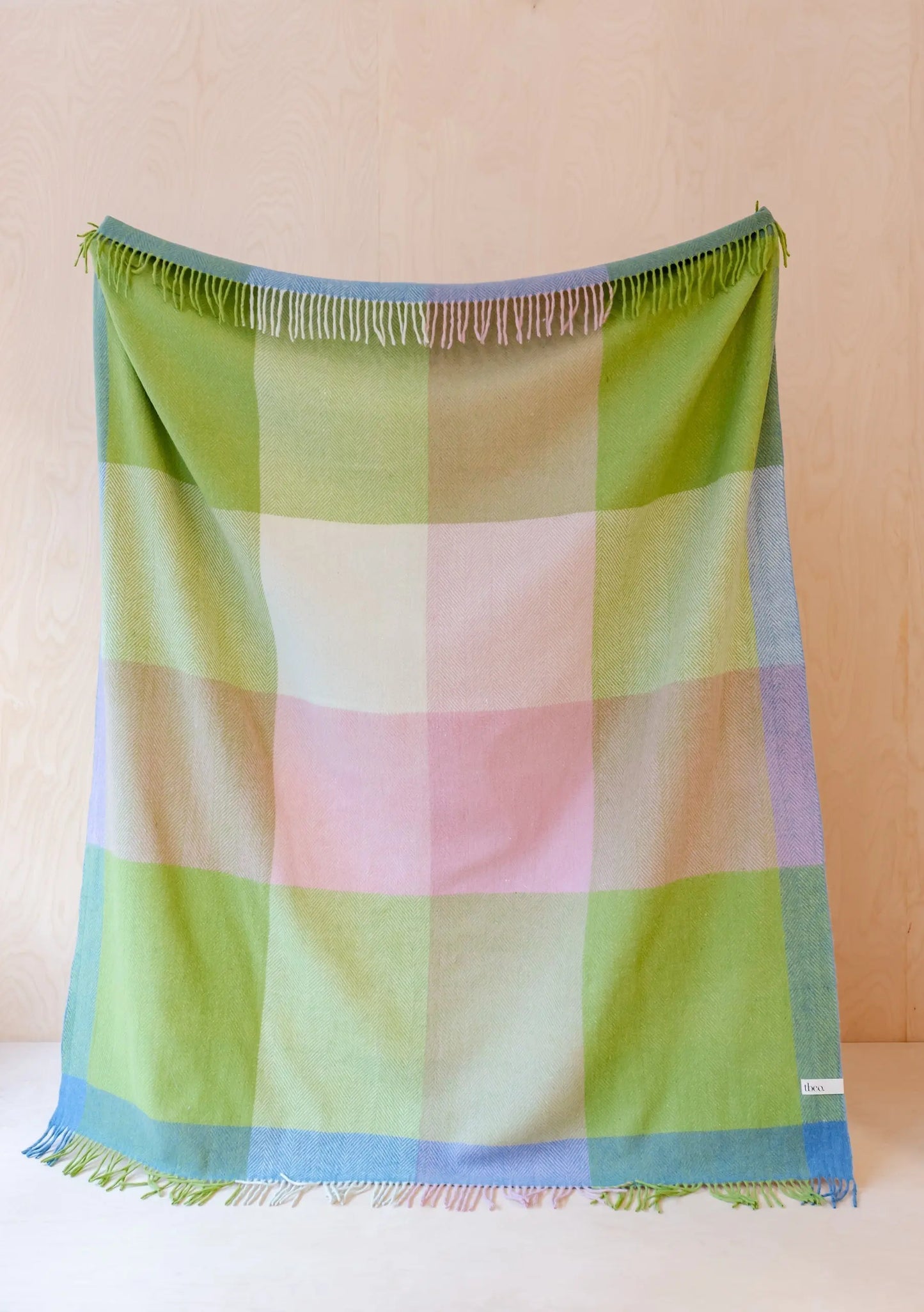 Green Herringbone Wool Blanket TartanBlanketCo