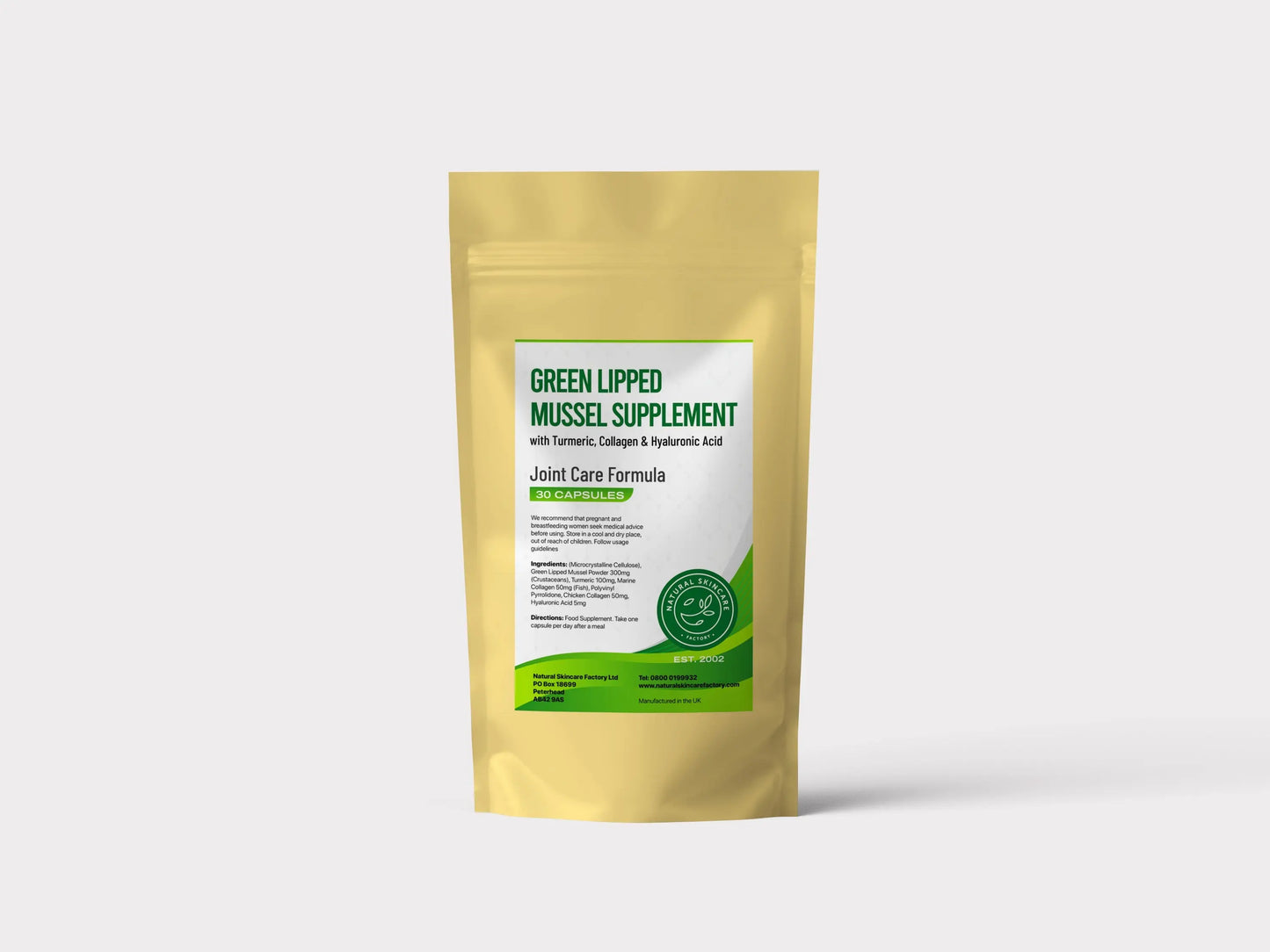 Green Lipped Mussel with Hyaluronic Acid, Turmeric & Collagen Natural Skincare Factory