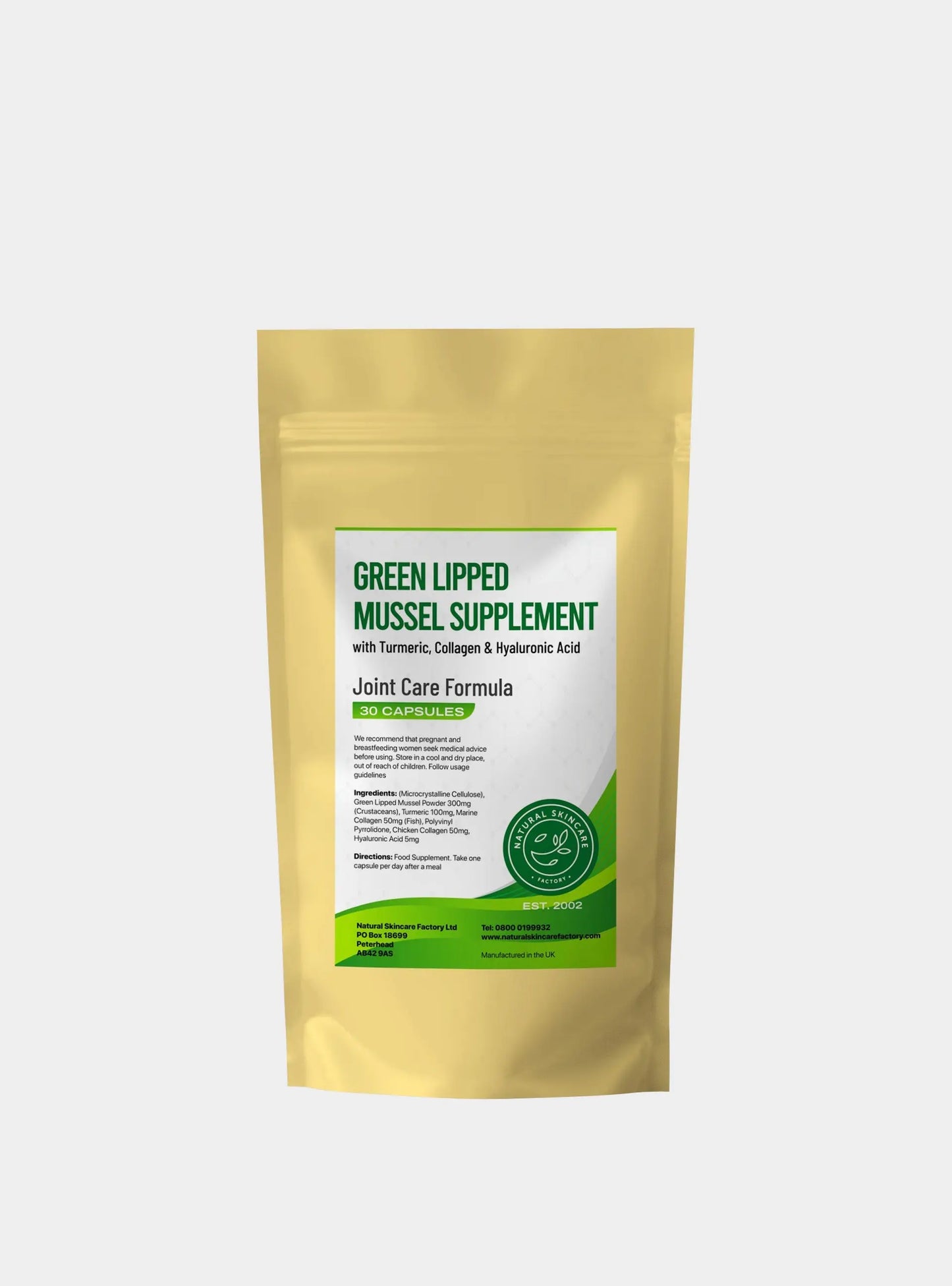 Green Lipped Mussel with Hyaluronic Acid, Turmeric & Collagen Natural Skincare Factory