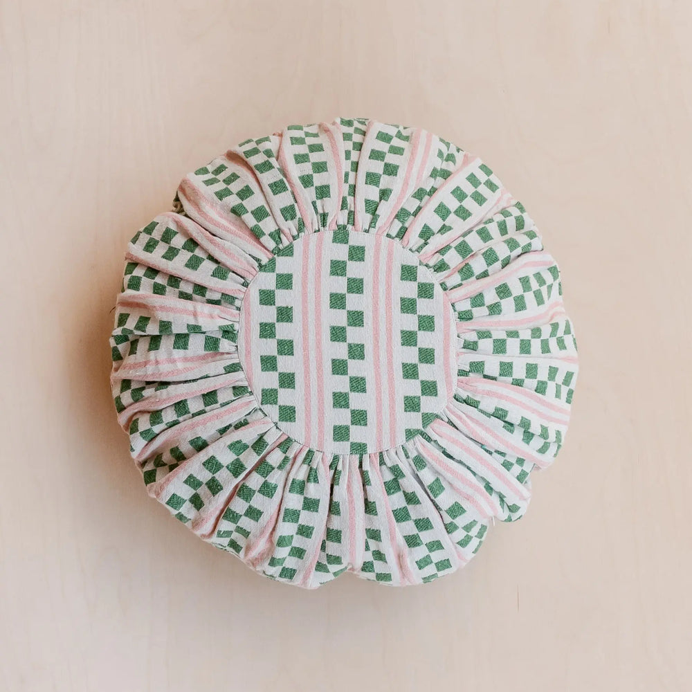 Green Stripe Cotton Cushion Cover TartanBlanketCo