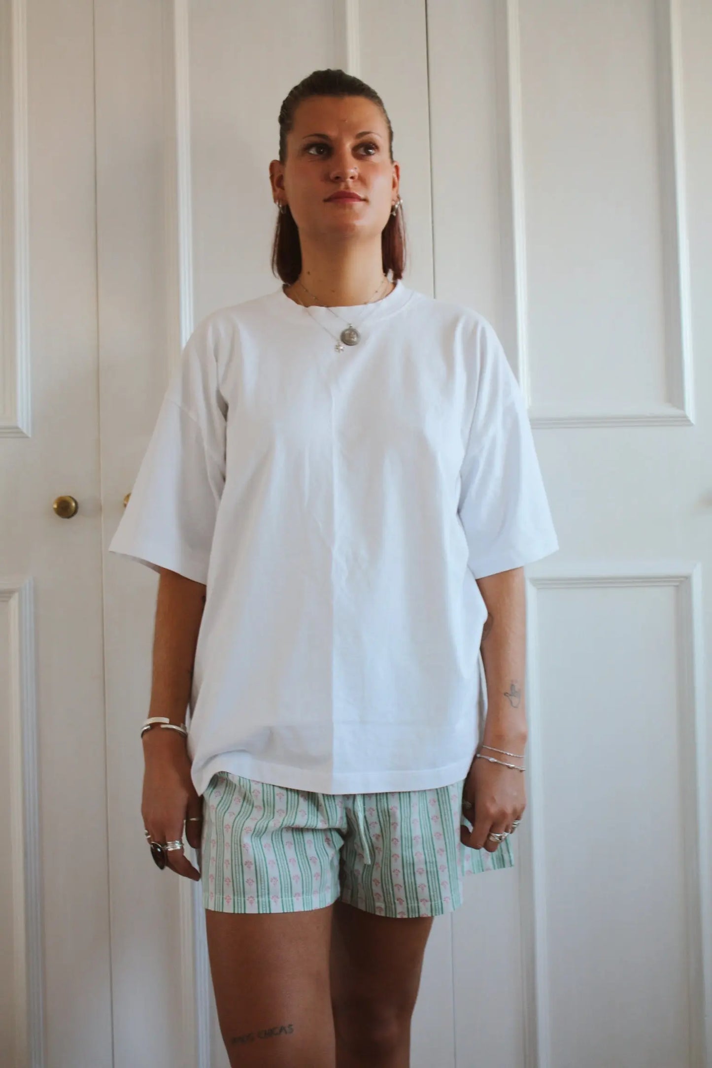 Green Stripe Women's Pyjama Shorts Madder & More