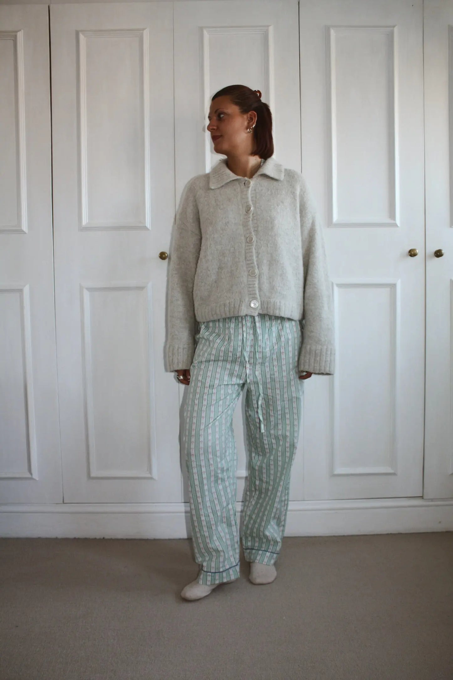 Green Stripe Women's Pyjama Trousers Madder & More