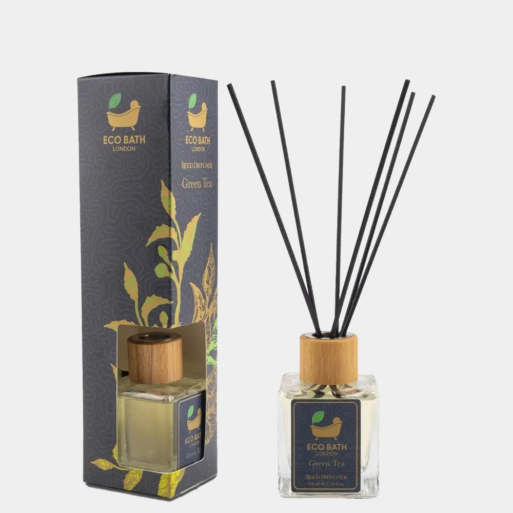 Green Tea Reed Diffuser - Refreshing Room Fragrance with Notes of Bergamot and Green Tea, 100ml (3.38 Fl.Oz) Eco Bath London