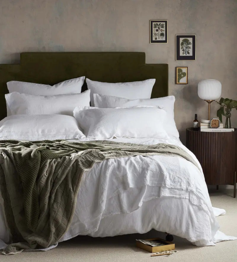 Green Vivienne 100% Cotton Quilted Throw The Secret Linen Store