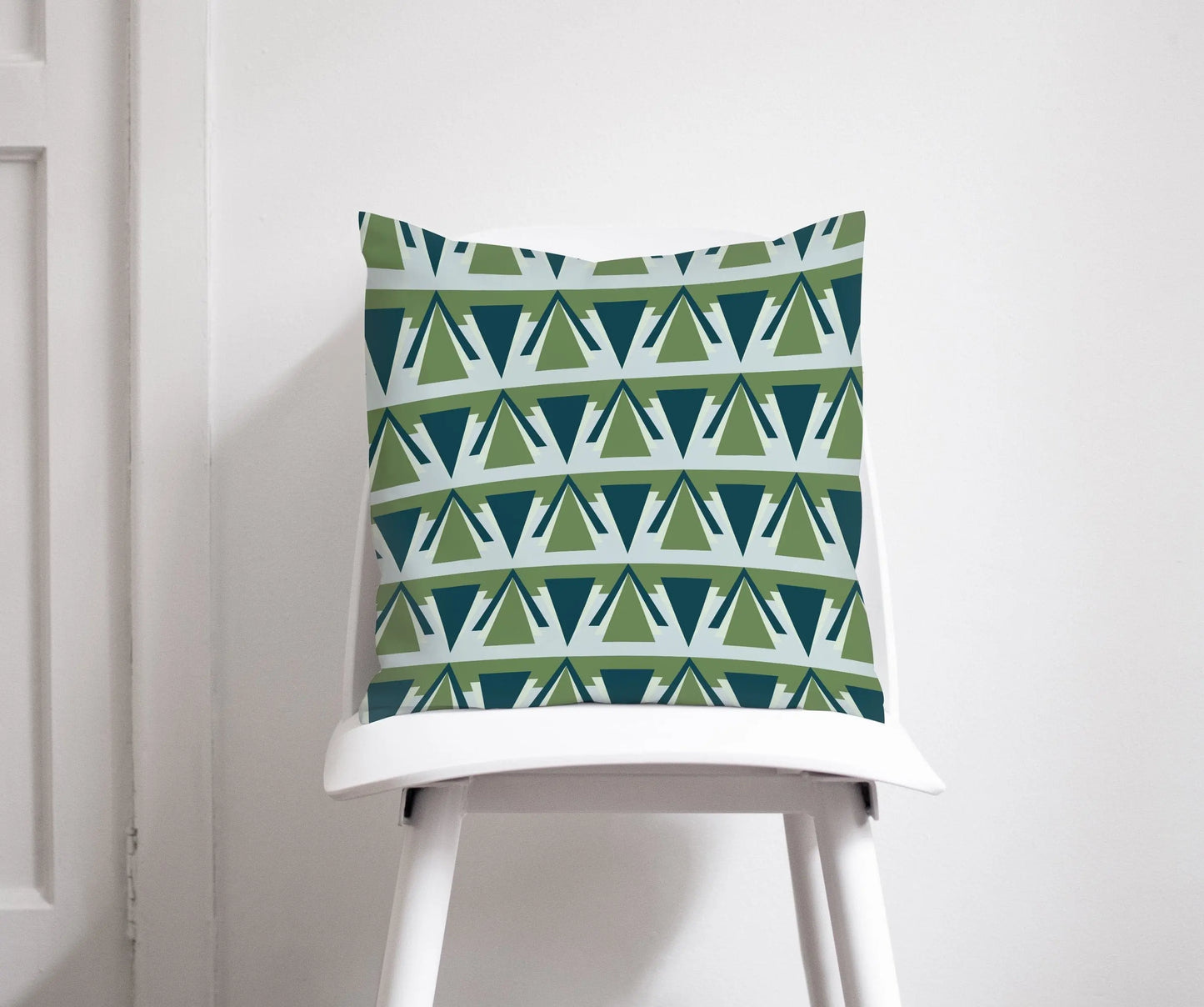 Green and Grey Art Deco Design Cushion, Throw Pillow Shadow bright