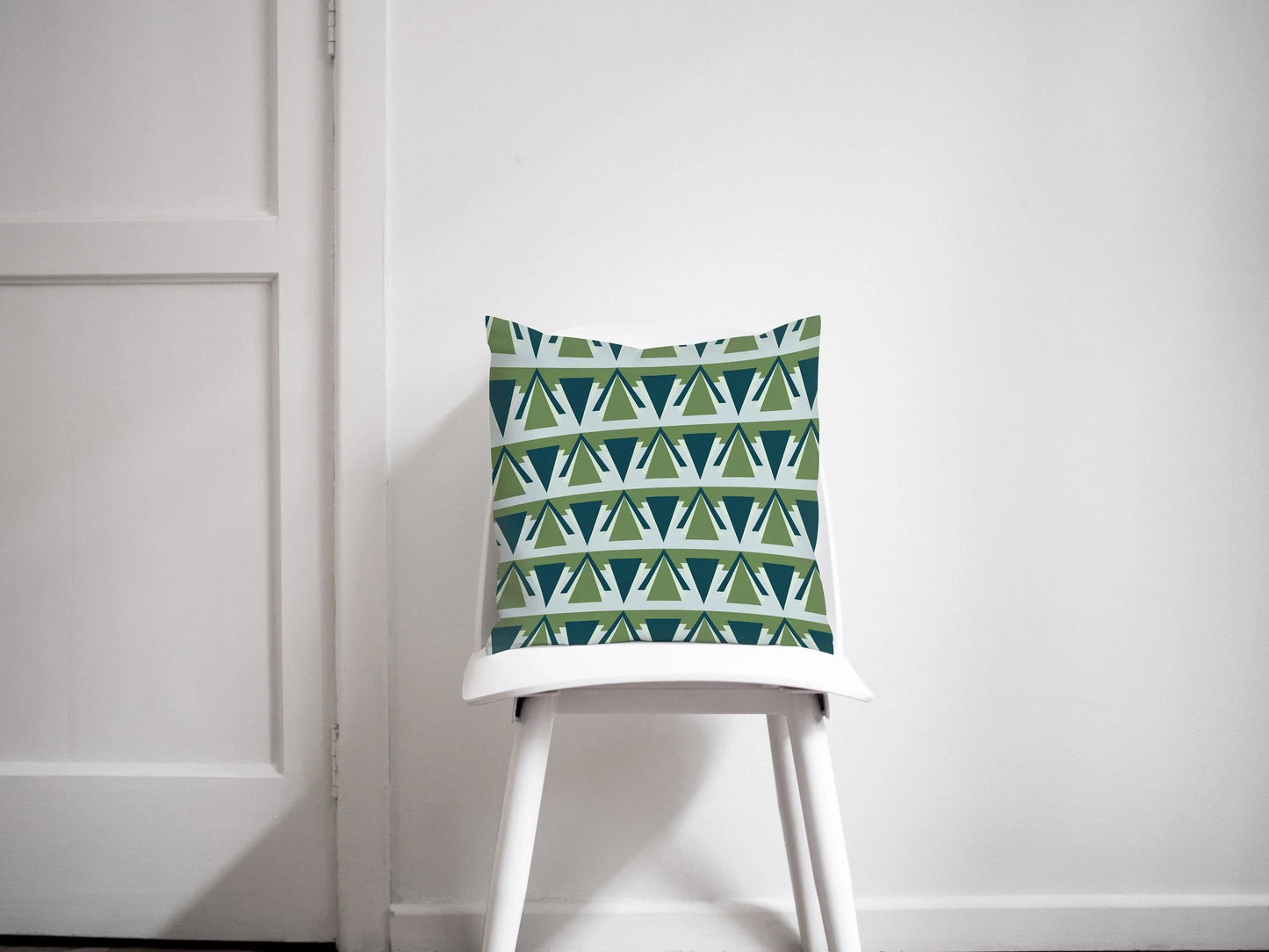 Green and Grey Art Deco Design Cushion, Throw Pillow Shadow bright