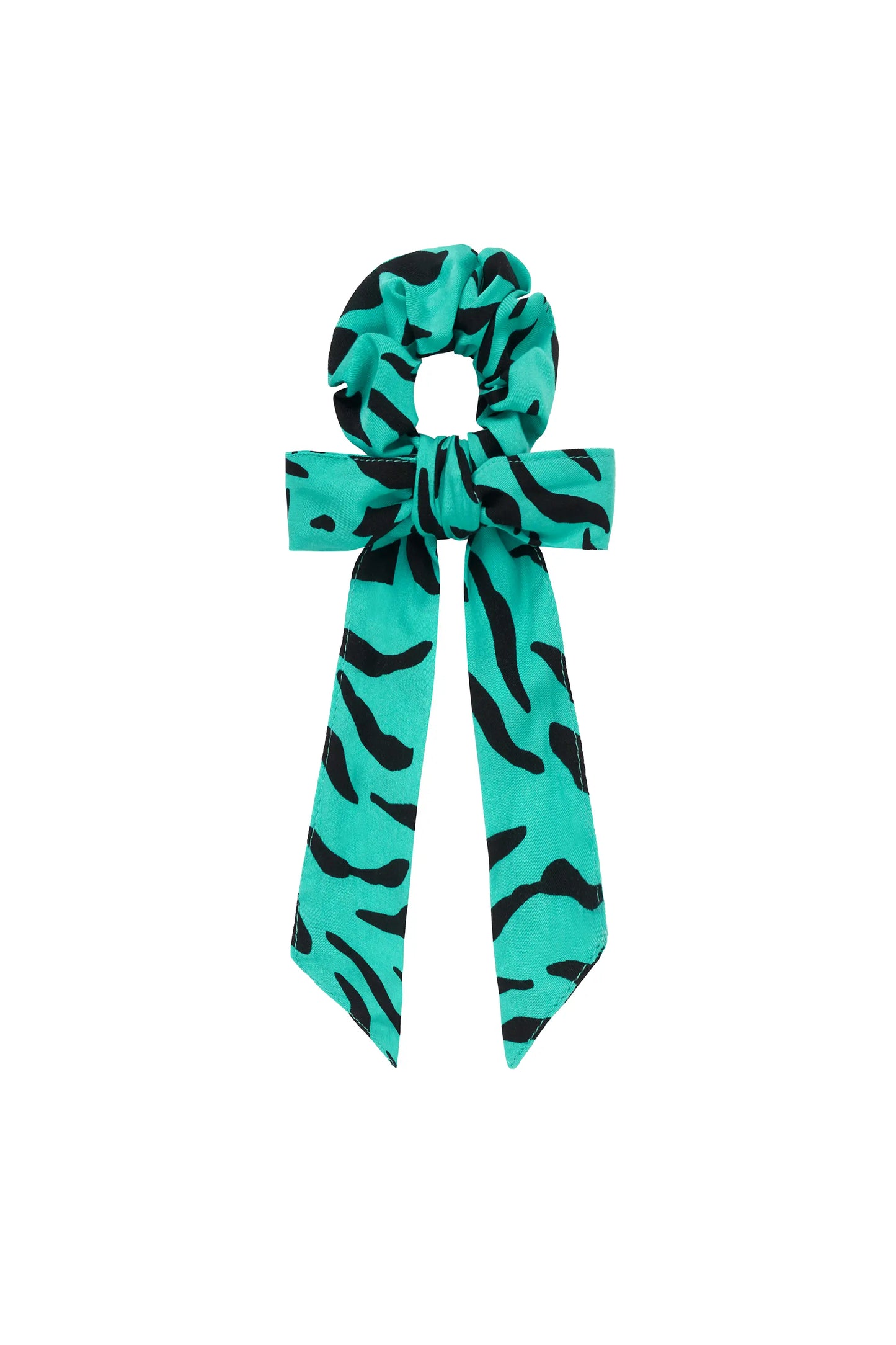 Green with Black Zebra Bow Scrunchie Scamp & Dude
