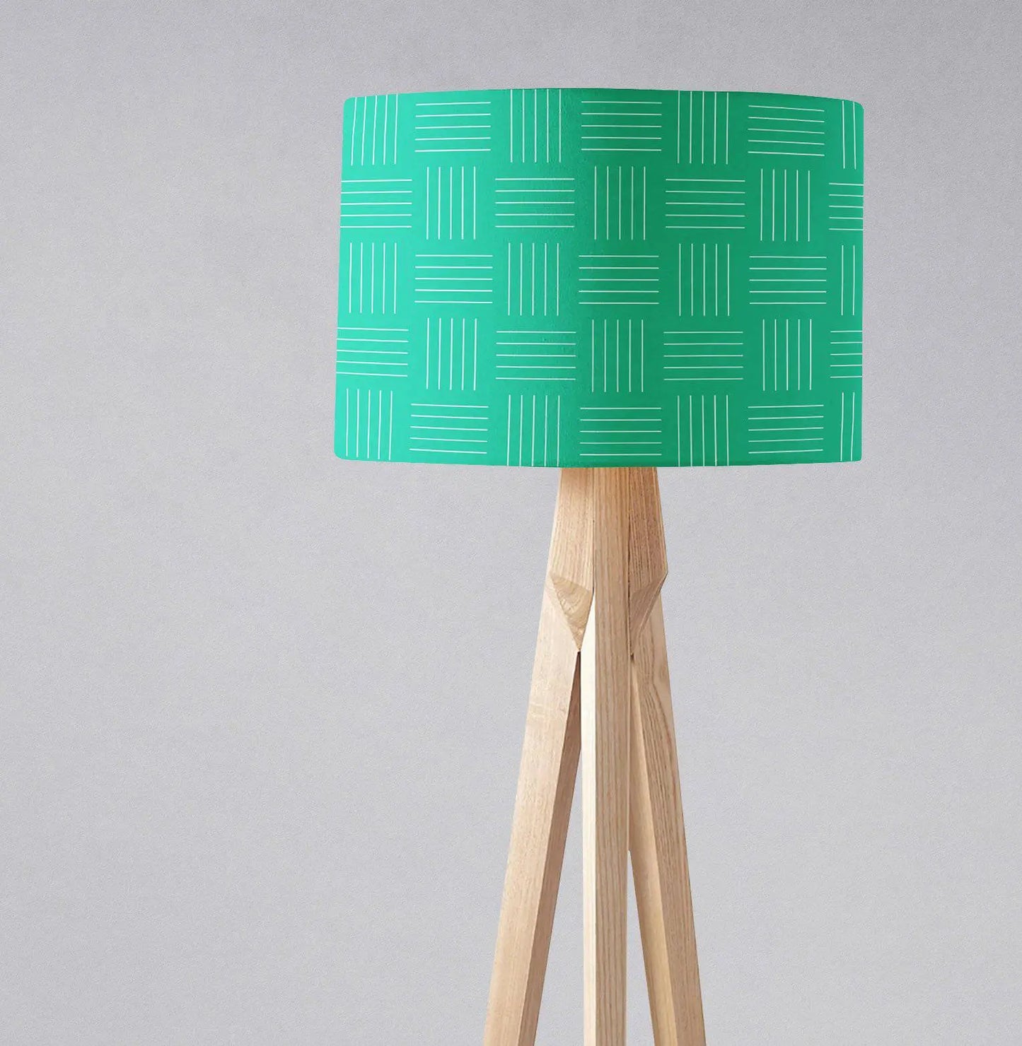 Green with a White Lines Geometric Design Lampshade, Ceiling or Table Lamp Shade Shadow bright