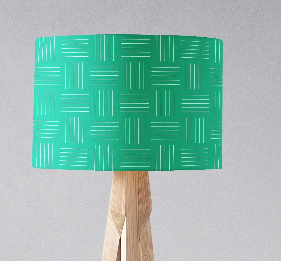 Green with a White Lines Geometric Design Lampshade, Ceiling or Table Lamp Shade Shadow bright
