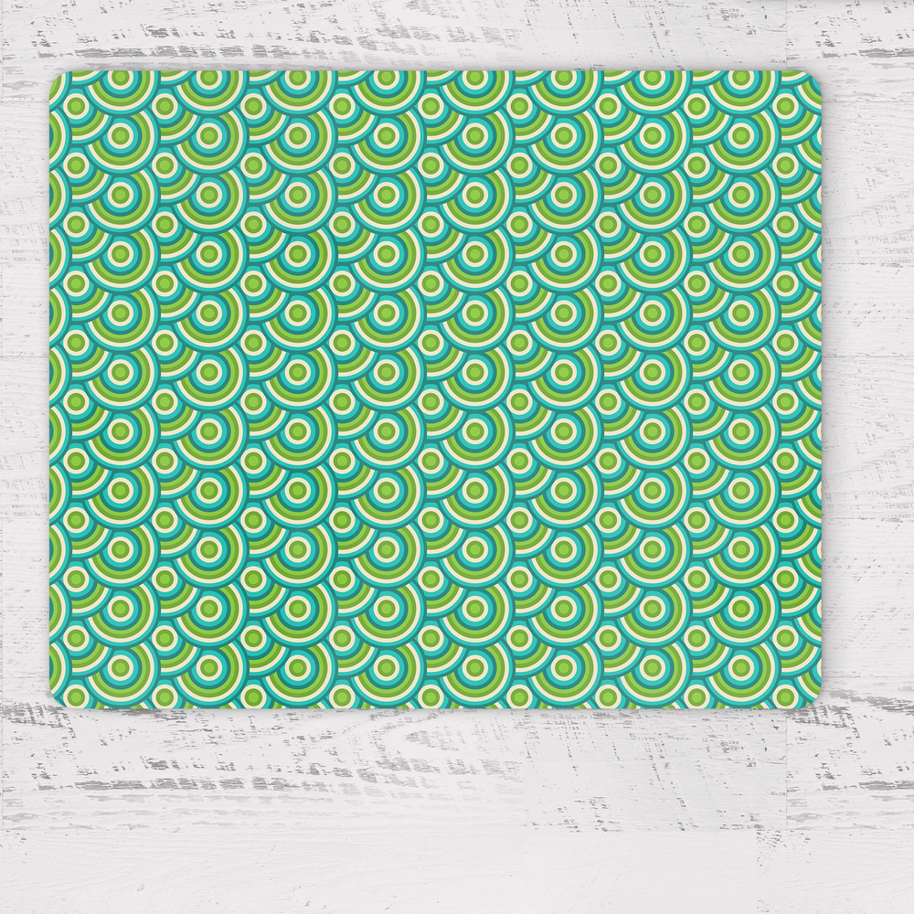 Green Retro 1970s Geometric Placemats, Set of 4 or Set of 6 Shadow bright