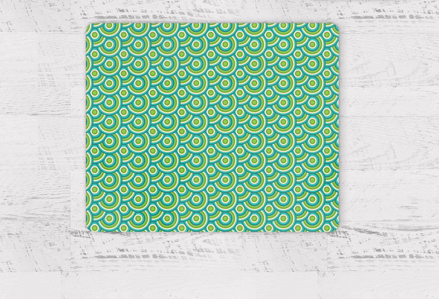 Green Retro 1970s Geometric Placemats, Set of 4 or Set of 6 Shadow bright
