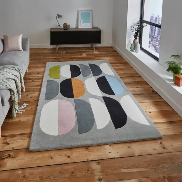Grey Inaluxe Composition Rug Dunelm