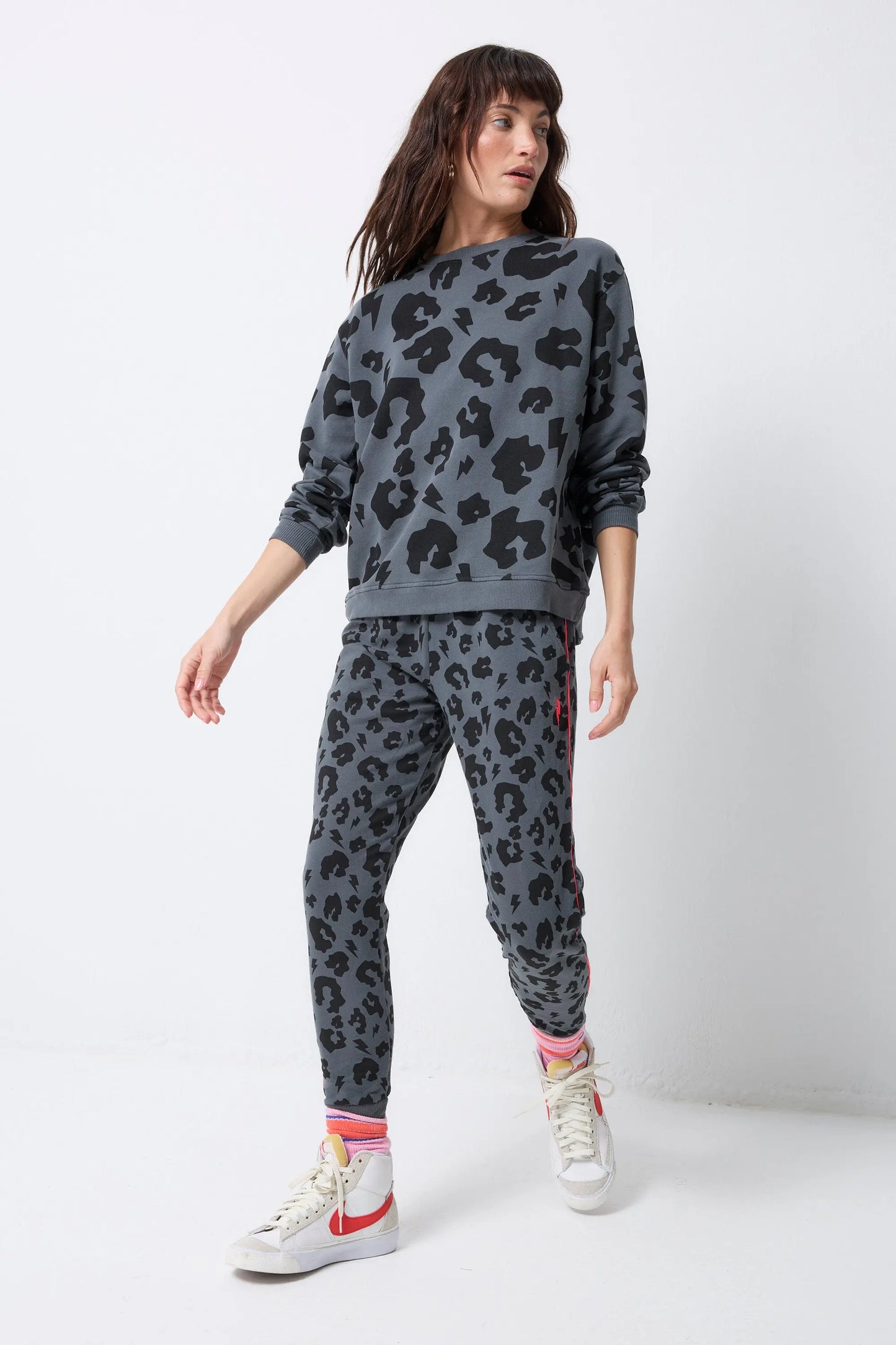 Grey Leopard Cosy Joggers Scamp & Dude